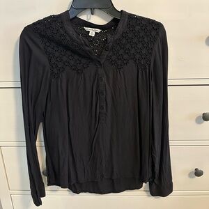 American Eagle Black Lace Top